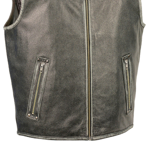 Veste de motard en cuir véritable pour homme, veste sans manches pour la conduite à moto, vêtements de moto classiques, fabrication sur mesure OEM, vente en gros - Product Image 4