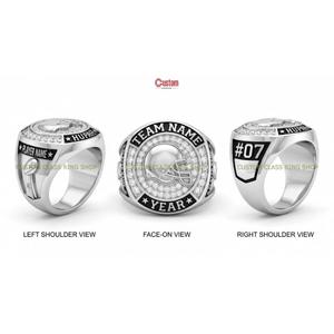 Bague de championnat de football entièrement personnalisée en argent sterling 925, vente directe usine, moissanite, pour équipes sportives gagnantes, OEM, vente en gros - Product Image 1