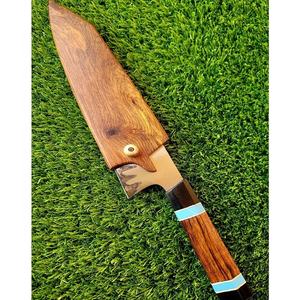 Couteau de chef en acier inoxydable fait à la main personnalisé manche en palissandre étui en cuir fin couteaux américains écologiques couteau damas Chefskills - Product Image 4
