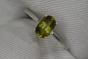 Natural Green Sapphire <b>Ring</b> Sterling Silver Unheated Untreated September Birthstone Jewelry - Product Image 2