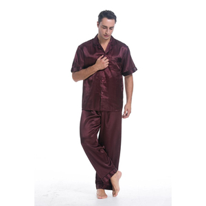 Ensemble de pyjamas en satin de luxe pour hommes, manches longues, boutons, vêtements de nuit pour hommes, respirant, collection printemps-été - Product Image 4