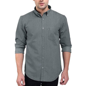 เสื้อเชิ้ตยีนส์ผู้ชายลำลองสั่งทำโลโก้ขายส่ง ระบายอากาศได้ดี เหมาะสำหรับใช้งานกลางแจ้ง คุณภาพสูง สำหรับขายออนไลน์ - Product Image 1