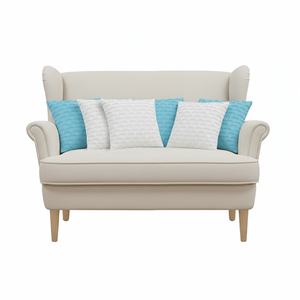 SOGA Lot de 6 housses de coussin décoratives à bords festonnés de 45 cm, 3 menthe douce et 3 blanc pur, pour canapé, chambre et salon - Product Image 1