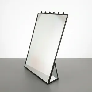 Artisan Design Modern Framed Metal <b>Mirror</b> with Ball Top Design Durable <b>Tabletop</b> Decorative <b>Mirror</b> for Home Use - Product Image 2