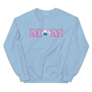 <b>Sky</b> <b>Blue</b> MOM Logo Crew Neck Sweatshirt Long Sleeve Casual Pullover <b>Top</b> Soft Fashion Apparel Everyday Wear Stylish Casual - Product Image 1