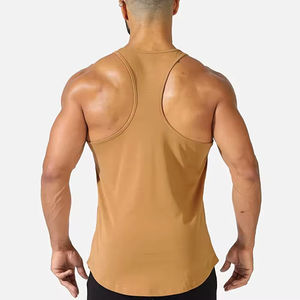 Camiseta sin mangas para hombre, ajustada, para gimnasio, entrenamiento, fitness, tejida, transpirable, informal, deportiva. - Product Image 6
