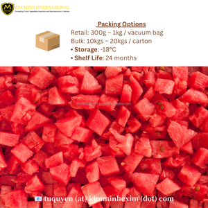 Pastèque Sucrée Congelée en Cubes, Format Bloc, pour Jus et Transformation Alimentaire, Conditionnement en Vrac - Product Image 3