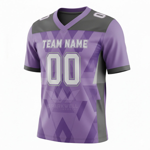 Camiseta de Fútbol Americano Personalizada para Hombre, Cuello en V, Manga Corta, Sublimada, Absorbente de Humedad, Poliéster, Nombre del Equipo, Número 00 Impreso - Product Image 4