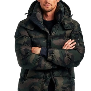 Veste matelassée décontractée pour homme avec logo personnalisé Veste d'hiver unisexe avec fermeture à glissière Style bulle en laine imprimé personnalisé - Product Image 4