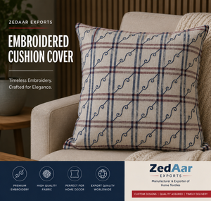 Embroidered Natural Linen Cushion Cover for Decor Pillow Case Home <b>Sofa</b> <b>Bed</b> Uses Classic Cushions Manufacturer Supplier - Product Image 4