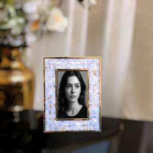 กรอบรูปฝังมุกทำมือ: งานแฮนด์เมดตกแต่งขอบทองเหลือง - Product Image 4