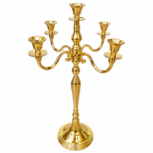 5 Arm <b>Black</b> <b>Candelabra</b> Centerpiece Vintage Metal Tall Candle Holder Wholesale for Wedding Party Event Table Decoration - Product Image 5