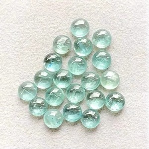 Kyanite aquatique, cabochon ovale lisse, pierre précieuse en vrac, lot de 15 pièces, vert naturel, dos plat, pour bijoux - Product Image 6