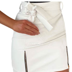 Jupe en cuir pour femme, 100% cuir, avec logo imprimé sur mesure, taille adulte, fabriquée au Pakistan, respirante. - Product Image 3