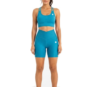 Conjunto Deportivo Moderno de Dos Piezas para Mujer, con Diseño Acanalado sin Costuras, Material Elástico y Cómodo - Product Image 1