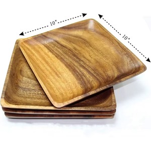 <b>Square</b> Shape Wooden Plate Premium Quality Platter For Elegant Dining Snacks Appetizers And Modern <b>Kitchen</b> <b>Table</b> Decor Tray - Product Image 2