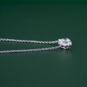 จี้เพชรทรงลูกแพร์และทรงรีคู่แบบเคียงข้างกัน สร้อยคอทองคำแท้ 14K ดีไซน์ Toi Et Moi เครื่องประดับจี้สุดประณีต - Product Image 5
