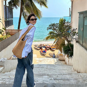 2026 Summer Spring Lady Message Crossbody evening bags for women fashion trending Straw woven minimal tote bags for woman - Product Image 1