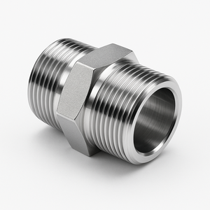 Adaptateur de raccord hexagonal fileté mâle NPT en acier au carbone, acier inoxydable et acier doux SS302, 1/4'' 5/8'' - Product Image 5