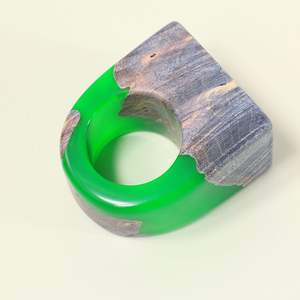 Natural Finish Wood Resin Finger <b>Ring</b> <b>Crystal</b> Fashion Accessories for Daily Fashion - Product Image 2