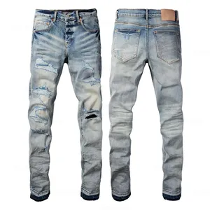 Jeans déchirés décontractés pour homme, coupe slim, denim extensible - Product Image 2