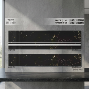 1200x300mm 1200x200mm Porcelain Step Riser <b>Tiles</b>-11mm/20mm Matte Anti-Slip Carrara Marble Look Exterior <b>Tiles</b> for Luxury - Product Image 2