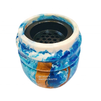 Nouveau brûleur à bakhoor en bois d'acacia et résine époxy, fait main, durable, avec couleur et logo personnalisables, pour parfum d'intérieur, cadeau du Ramadan 2027