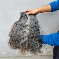 EXTENSIONS DE MEILLEURE QUALITÉ EN SEL ET POIVRE INDIENS CHEVEUX GRIS CHEVEUX CRUS EXTENSIONS INDIENNES AVEC CUTICULES ALIGNÉES