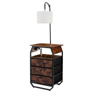 Lampada da Terra Moderna con Tavolino a 2 Livelli, 3 Cassetti e Illuminazione a 3 Temperature di Colore, Comodino Laterale - Product Image 1
