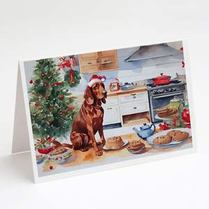 Redbone Coonhound Christmas Cookies Cartes de voeux Pack 8 capricieux A7 Taille 5x7 Cartes vierges avec enveloppes - Product Image 1