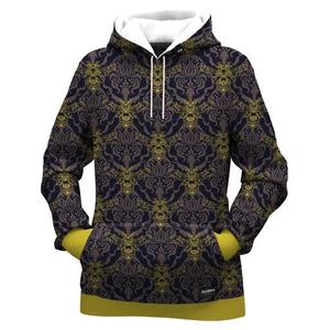 Sweat-shirt à capuche pour homme, imprimé psychédélique abstrait, manches régulières, tricoté en polyester, style automne - Product Image 4
