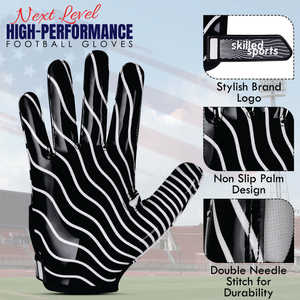 Guantes de Fútbol Americano Ligeros para Exteriores, Personalizados con Agarre Adhesivo de Telaraña, Transpirables, con Logotipo OEM, para Adultos - Product Image 3