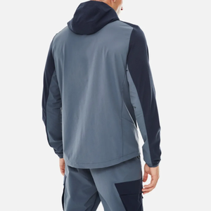 Survêtement à capuche pour homme, manches longues, couleur unie, séchage rapide, vêtements décontractés, polyester et coton, coupe classique, vêtements de sport d'automne, poches latérales - Product Image 5