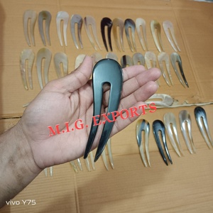 Buffalo Natural Black Horn Hair <b>Pin</b> or Sticks or Hair Fork used to secure buns, chignons, and French twists. These <b>pins</b> are good - Product Image 5