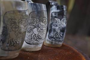 Taza de Beber de Cuerno de Búfalo Antigua a un Precio Razonable, Taza de Café y Vino de Cuerno de Búfalo de Lujo, Calidad Estándar - Product Image 1