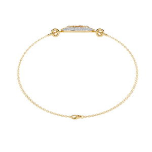 Minimalist 18K Solid Gold Chain Bracelet With Tapered Baguette Diamond Channel Setting For Women's Everyday Wear - Product Image 3