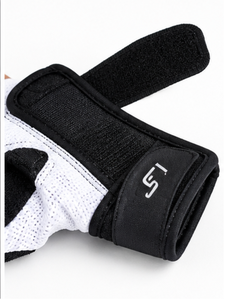 SI Men's Breathable <b>Fingerless</b> Gym <b>Gloves</b> White <b>Black</b> Athletic Fit Workout Training Sports Gear - Product Image 3