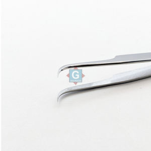 Pinzas Antiestáticas Hechas a Mano para Extensión de Pestañas, Punta Curva de Acero Inoxidable, Naturales y Suaves - Product Image 3