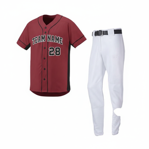 Factory Wholesale Custom Baseball Softball Uniforms | Breathable Short Baseball Jersey Shirts Pants Set | Custom Team Name Logo - Product Image 1