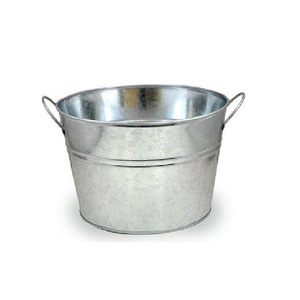 Bac à boissons ovale galvanisé de grande taille avec poignées latérales, seau à glace et refroidisseur à vin en métal pour fêtes, taille personnalisée - Product Image 5