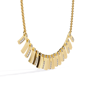 inspired bar drop natural diamond <b>statement</b> <b>necklace</b> elegant gold bridal jewelry contemporary luxury for women - Product Image 3