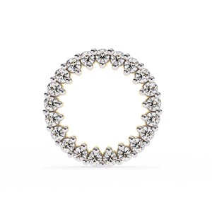 Pendientes de Diamantes Cultivados en Laboratorio, Corte Brillante Redondo, Chapados en Oro de 18K, Modernos, para Mujer, Regalo para Bodas y Fiestas, con 42 Piedras Laterales - Product Image 1