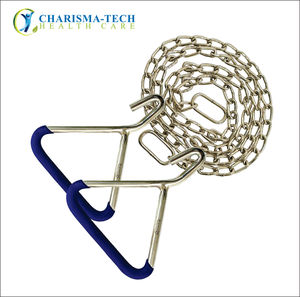 Heavy Duty Blue Polycoated OB <b>Chain</b> Handle 60 Reusable German Stainless Steel Calf Pulling <b>Chain</b> Safe Hospital Use Durable - Product Image 1