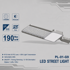 Lámpara LED de Calle de Aluminio con Sensor de Movimiento, Impermeable IP66, Compatible con Zhaga, de 10KV, Encendido/Apagado Automático al Anochecer/Amanecer - Product Image 1