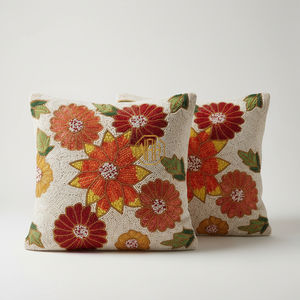 Housse de coussin brodée de feuilles d'érable, faite à la main, moderne, personnalisée, avec fermeture éclair, thème automne, pour oreiller décoratif - Product Image 4