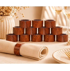 Anneau de serviette en bois de hêtre personnalisé avec logo gravé, accessoires modernes pour la décoration de table - Product Image 6