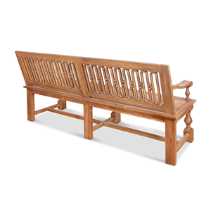 Solid Teak Wood <b>Bench</b> with Backrest and Armrests Classic Wooden <b>Bench</b> for <b>Indoor</b> Outdoor Furniture - Product Image 4