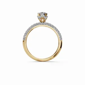 Bague en diamant de laboratoire Cosmic Glow à 55 pierres avec certification IGI en or jaune 18 carats pour bijoux de luxe pour femmes en provenance d'Inde - Product Image 5