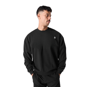Sudadera Negra de Cuello Redondo para Hombre, Mezcla de Algodón, Manga Larga, Estilo Casual, para Gimnasio y Entrenamiento, Suministro al por Mayor OEM - Product Image 2