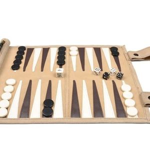 Hot Sales Luxury Travel <b>Backgammon</b> Leather Roll up <b>Backgammon</b> <b>Board</b> Games for Adults Foldable Leather <b>Backgammon</b> Set - Product Image 5